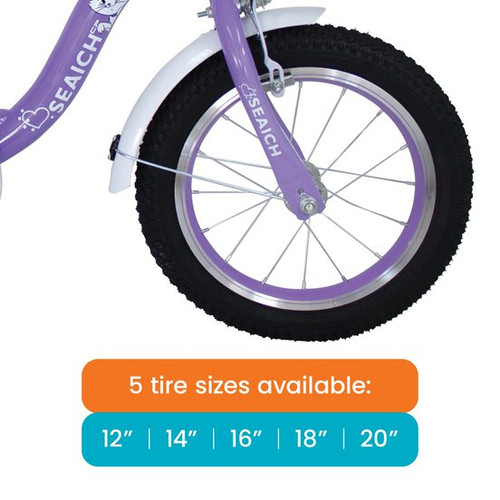 Kids Purple Bike SEAICH Catastic Purple Matching Front Basket and
